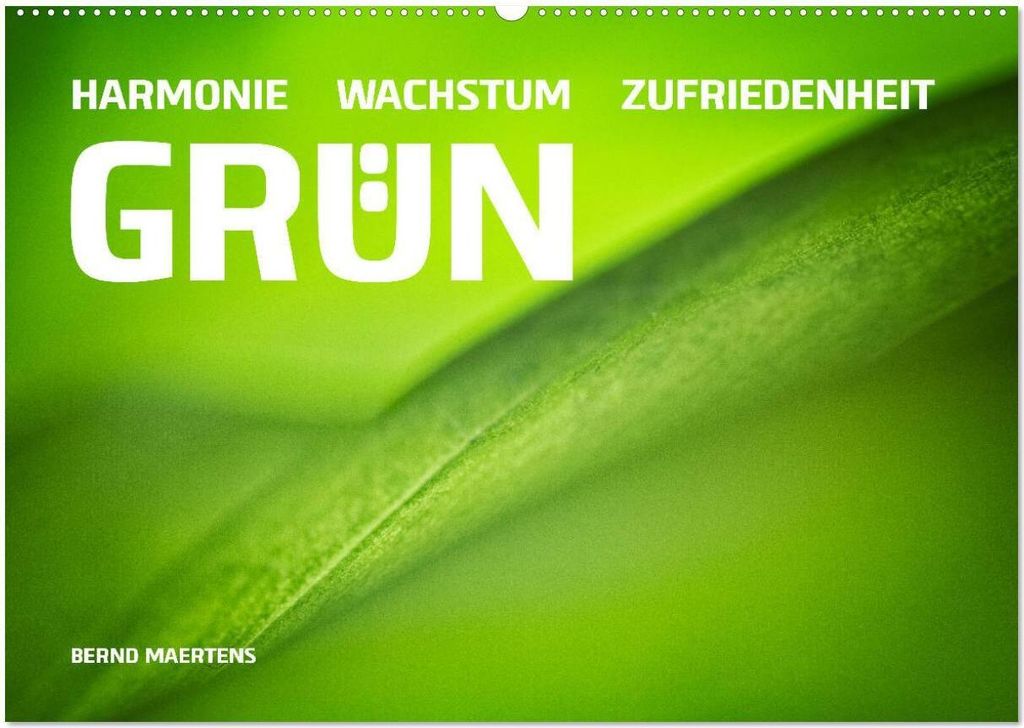 GRÜN Harmonie Wachstum Zufriedenheit (Wandkalender 2026 DIN A2 quer), CALVENDO Monatskalender