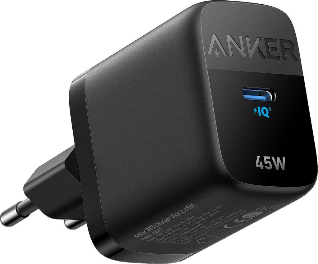 Anker 313 Charger (45W), PD/PPS schwarz, Netzteil, USB-C, Produktbild 