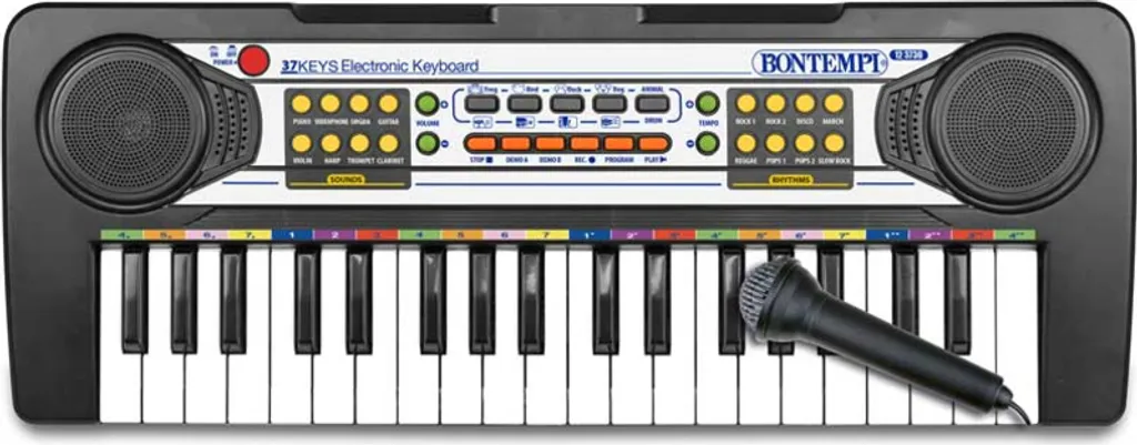 Bontempi E-Keyboard 37 Touches et Micro Filaire - 22 Chansons de Démo - 5