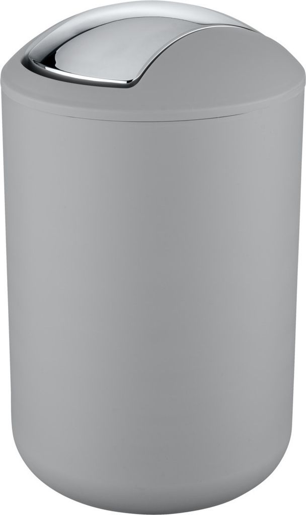 WENKO Schwingdeckel Eimer Brasil grau 6,5 L Müll Kosmetik Abfall Bad WC Küche