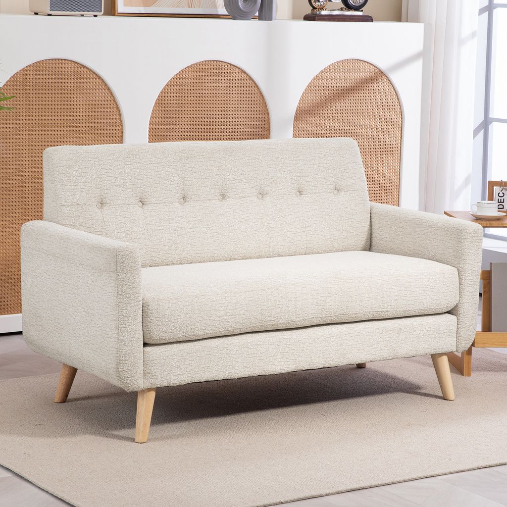 Sofa dwuosobowa HOMCOM, sofa dwuosobowa z welurowym Zdjęcie produktu 