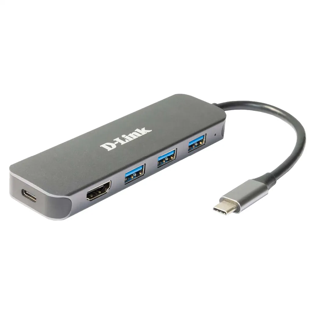 Hub USB C D-Link DUB-2333 | 3x USB 3.0 | HDMI 4K | Power Delivery 60W