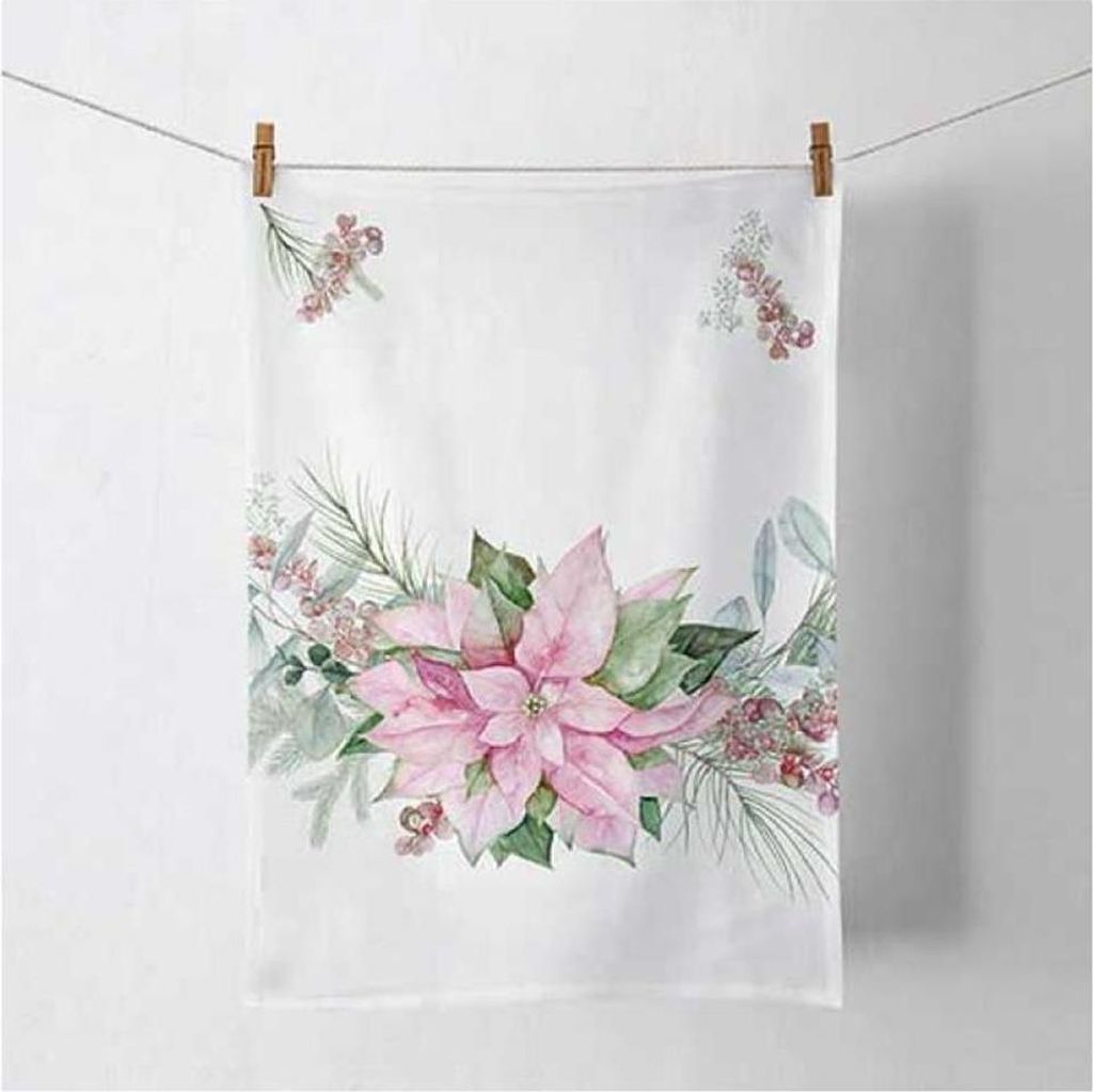 Ambiente Geschirrtuch rosa Weihnachtsstern