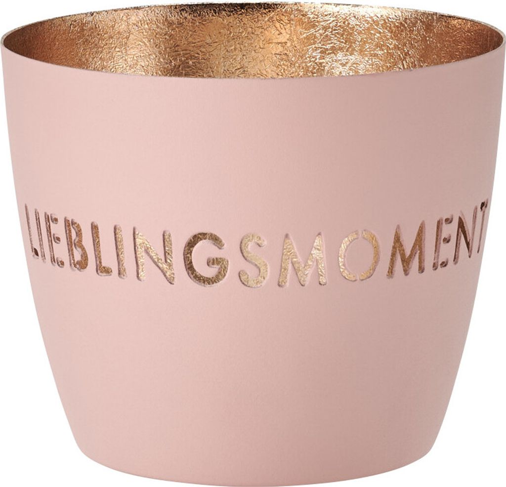 Gift Company Windlicht Madras Lieblingsmoment M, Teelichthalter, Kerzenhalter, Eisen, Blush, Gold, 8.5 cm, 1064104062