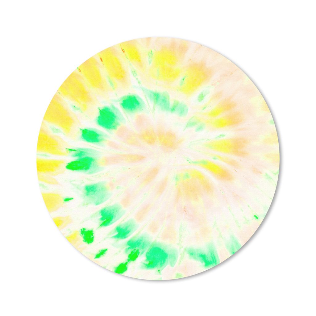 MuchoWow Mauspad Mousepad Krawattenfärbung - Grün - Weiß 40x40 cm - Mousepads - Maus Mat - Pad - Mausunterlage - Schreibtisch Accessoires