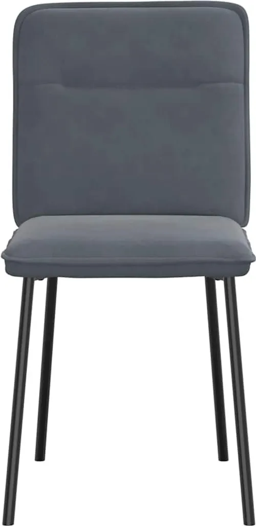 Sedie da pranzo 2 pezzi. Velluto grigio scuro - 4