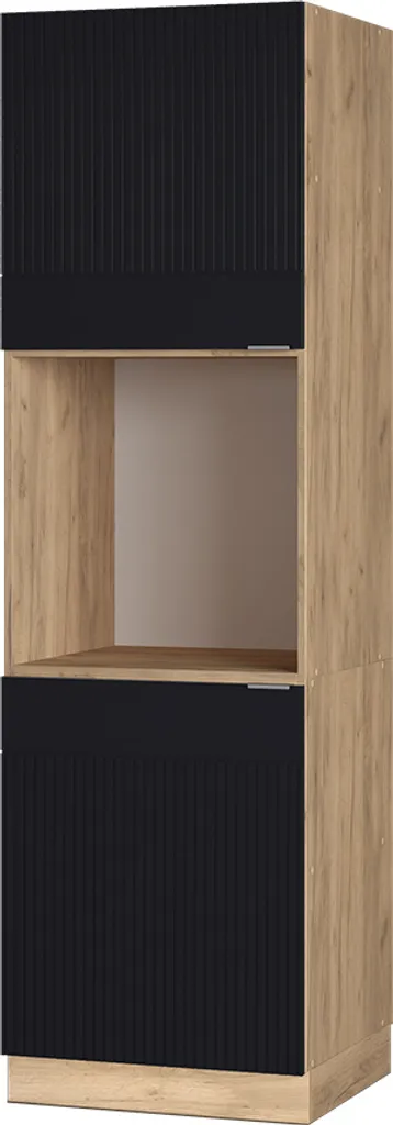 Meuble Bas de Cuisine pour Four Encastrable 60cm Fame-Line Noir