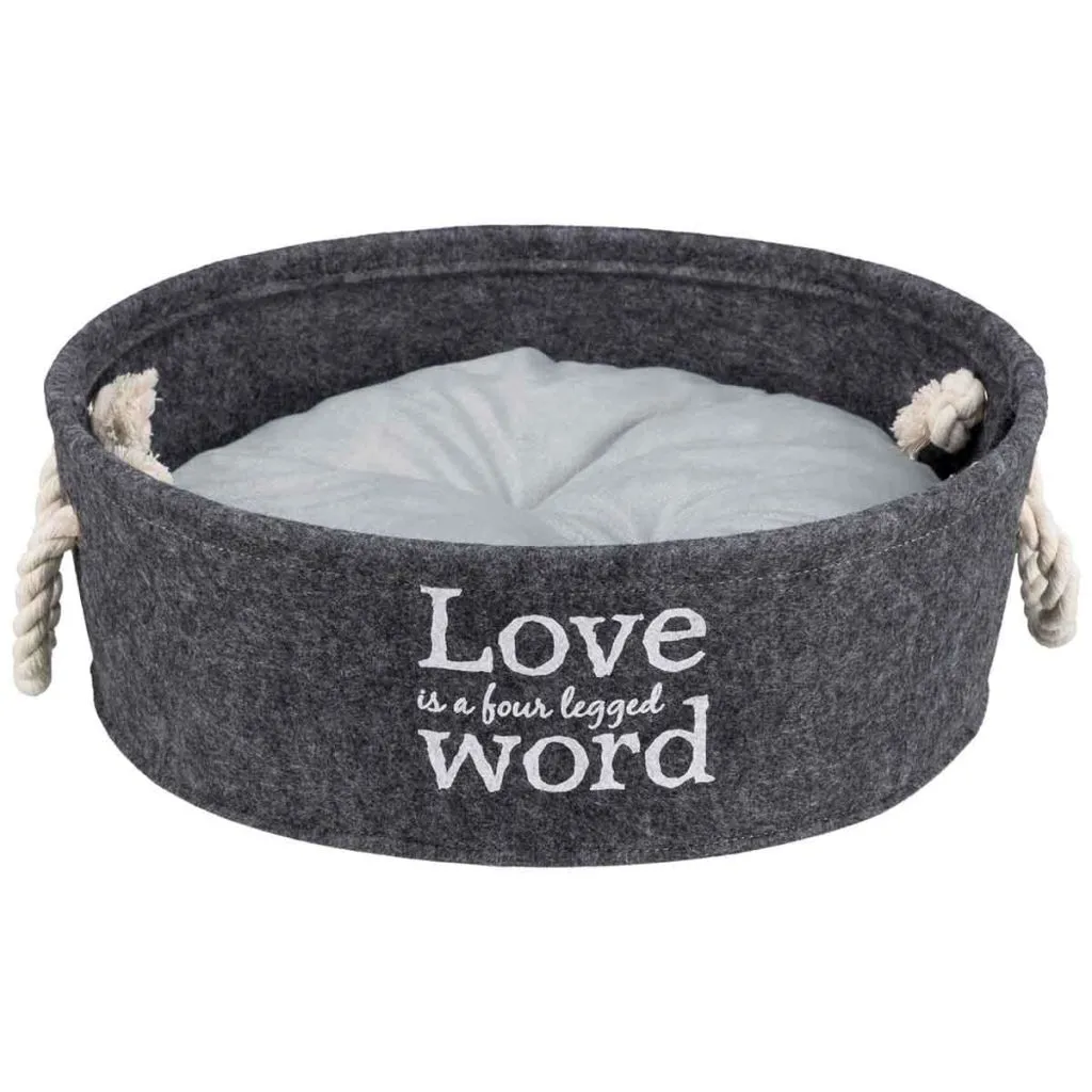 TRIXIE Lit pour chien Lian Gris 37,5 cm 38395 - Panier rond confortable