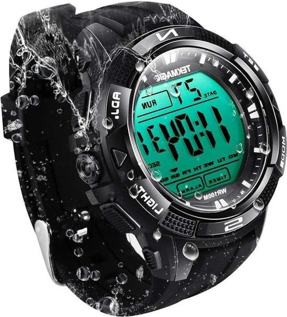 Montre sport pour piscine et mer étanchéité 10 ATM avec double fuseau
