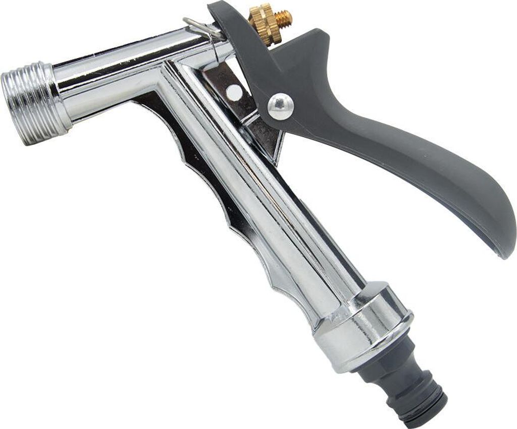 Robuste Gartenschlauchpistole aus Metall mit verstellbarem Sprühstrahl und ergonomischem Griff
