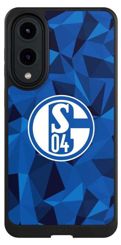 NIVOCASE Hülle für Samsung Galaxy S25 Edge Handyhülle NIVOcore Case Schwarz Camouflage FC Schalke 04 Muster