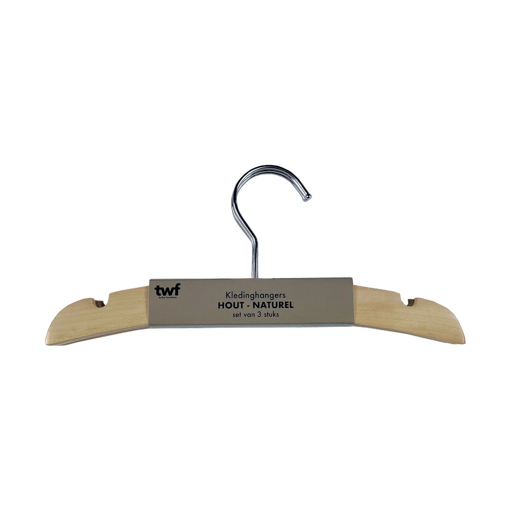 TWF Kledinghanger Hout Naturel (3 stuks) HNH1000