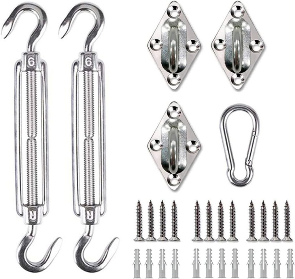 Sonnensegel Befestigung Set M6 Sonnensegel HardwareKit 316 Edelstahl Markisen Befestigungsset für Terrasse, Rasen, Garten, strapazierfähig, rostfrei