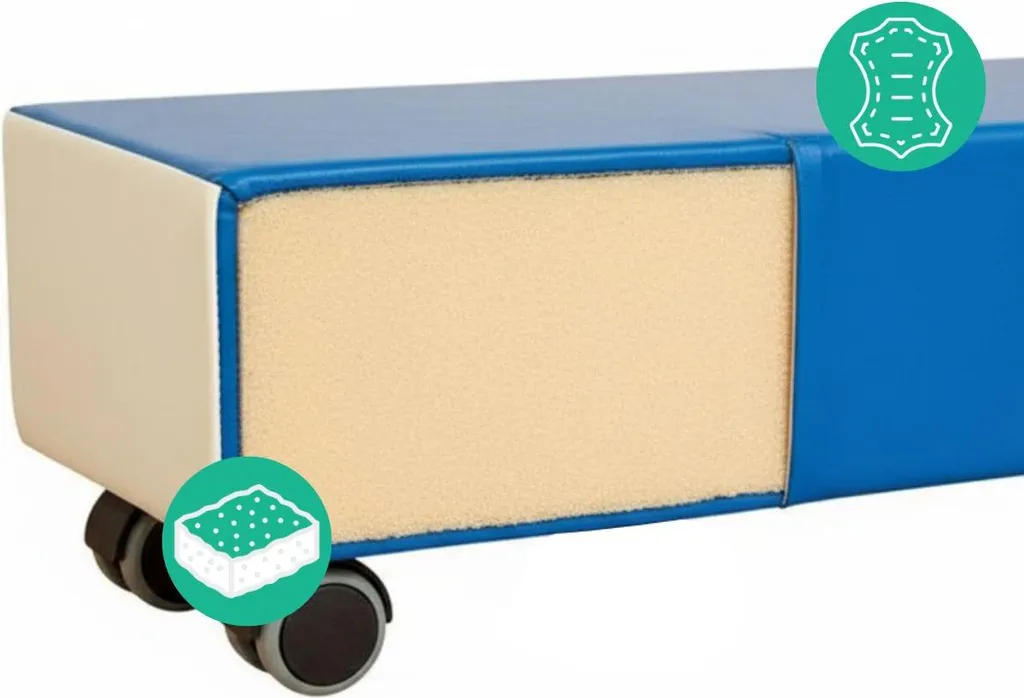 Rouler Soft Play Long Dady : Roues de toboggan Bleu pour module mousse