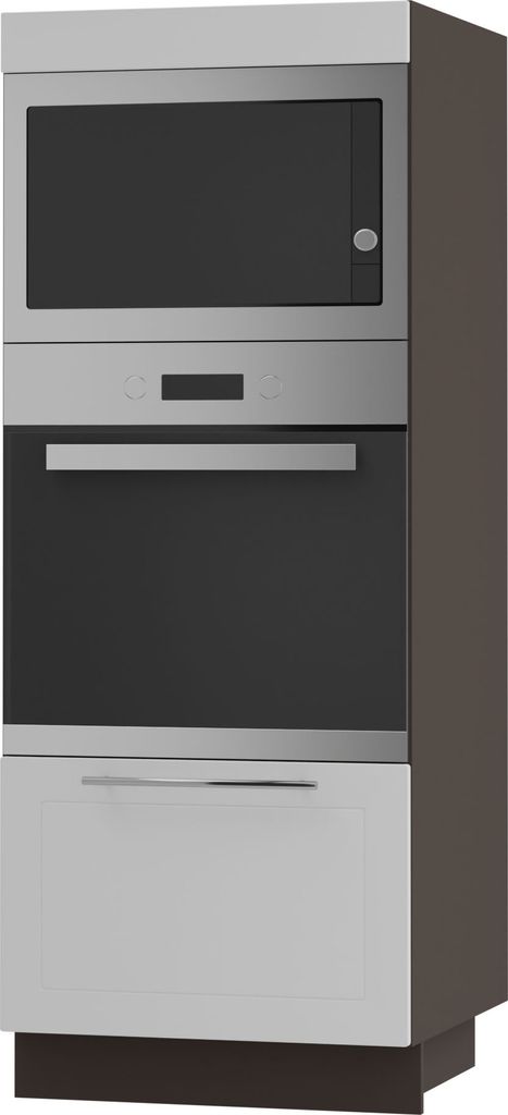 Backofenschrank KVANTUM Vollauszug 60cm Korpus- & Frontfarbe wählbar (Q-D5AA/60/154),weiß matt,lava