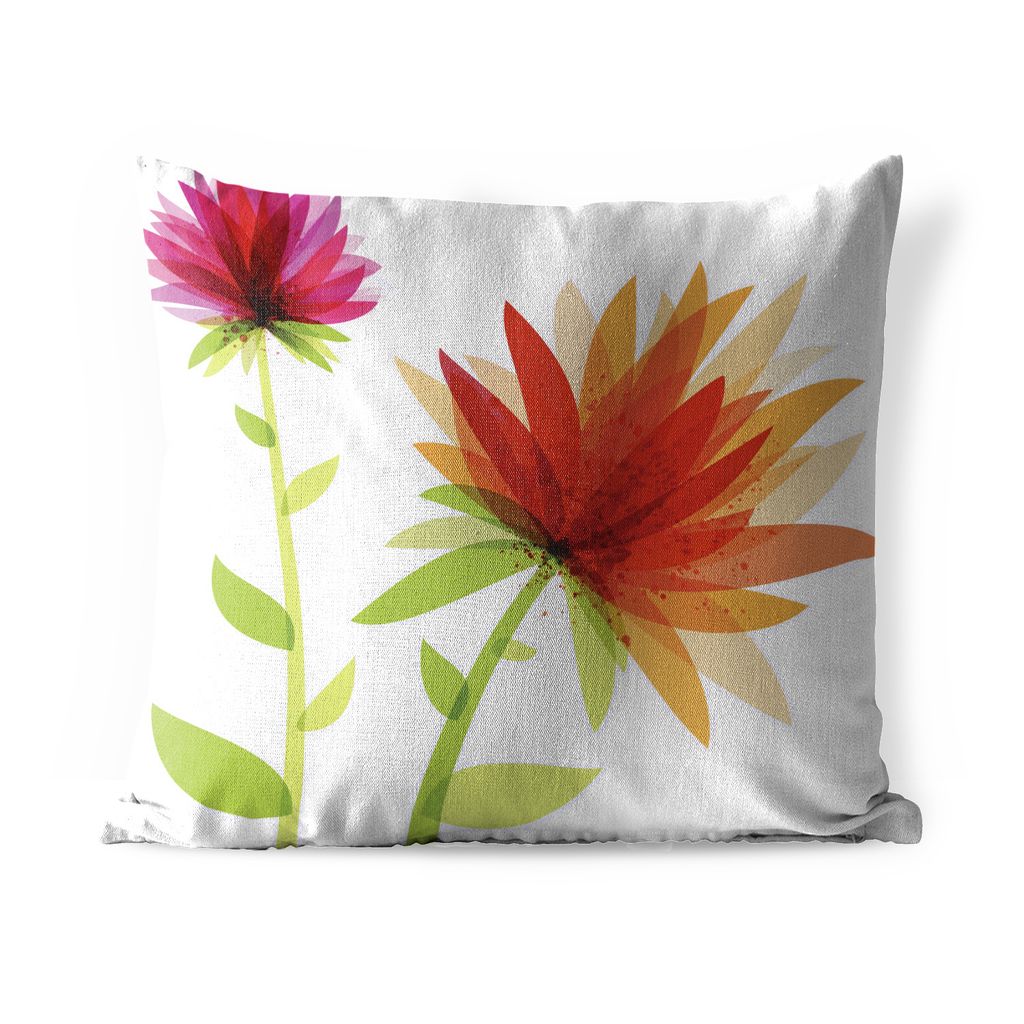 MuchoWow Outdoor Kissen - Abstraktes Blumenmuster, Illustration - 40x40 cm - Wetterfest - Lounge Kissen - Kopfkissen - Interieur - Polster mit Bild