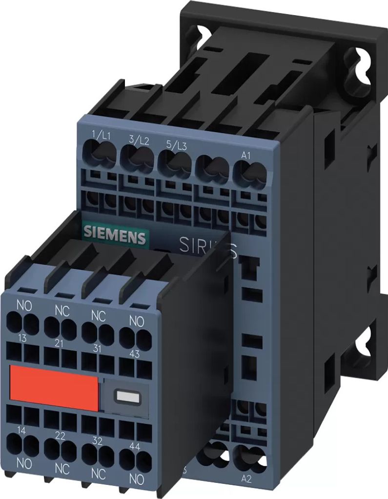 Siemens Schütz, AC-3e, 9 A/4 kW/400V, 3-polig, DC 24V, 2S+2Ö, Federzuganschluss 3RT20162BB443MA0