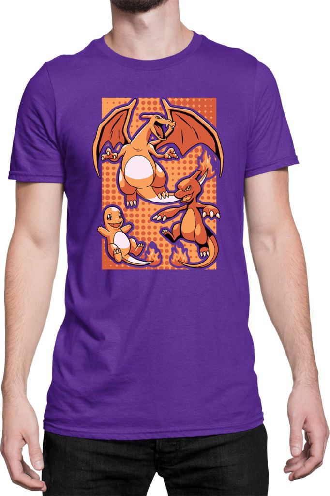 Herren T-Shirt Japan Manga Anime Comics Pokemon 020, Man M / Lila