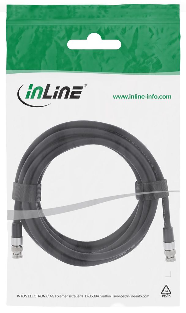 InLine 10803S, 3 m, BNC, BNC, BNC, Schwarz
