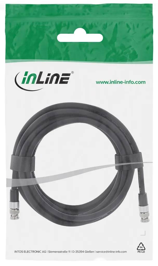 Câble BNC 12G-SDI Anti-Interférence 4K 60Hz InLine pour Signal Stable