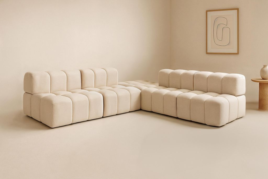 GESTEPPTE MODULARE ECKCOUCH 280 x 282 cm ECKCOUCH FÜR DAS WOHNZIMMER CLIXI BOUCKLE