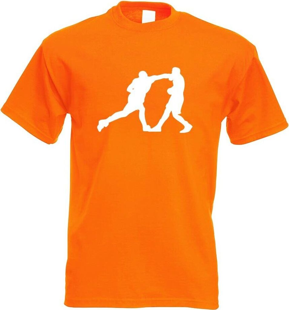 Kiwistar - T-Shirt - orange - Boxen Knockout Figur Boxer Motiv Bedruckt Funshirt Design Print - mit Motiv Bedruckt - Funshirt Design - Sport - Frei...