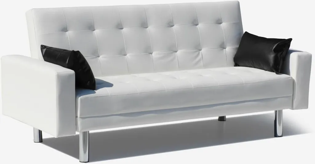 Canapé convertible Agata 2 places blanc - Solution gain de place idéale