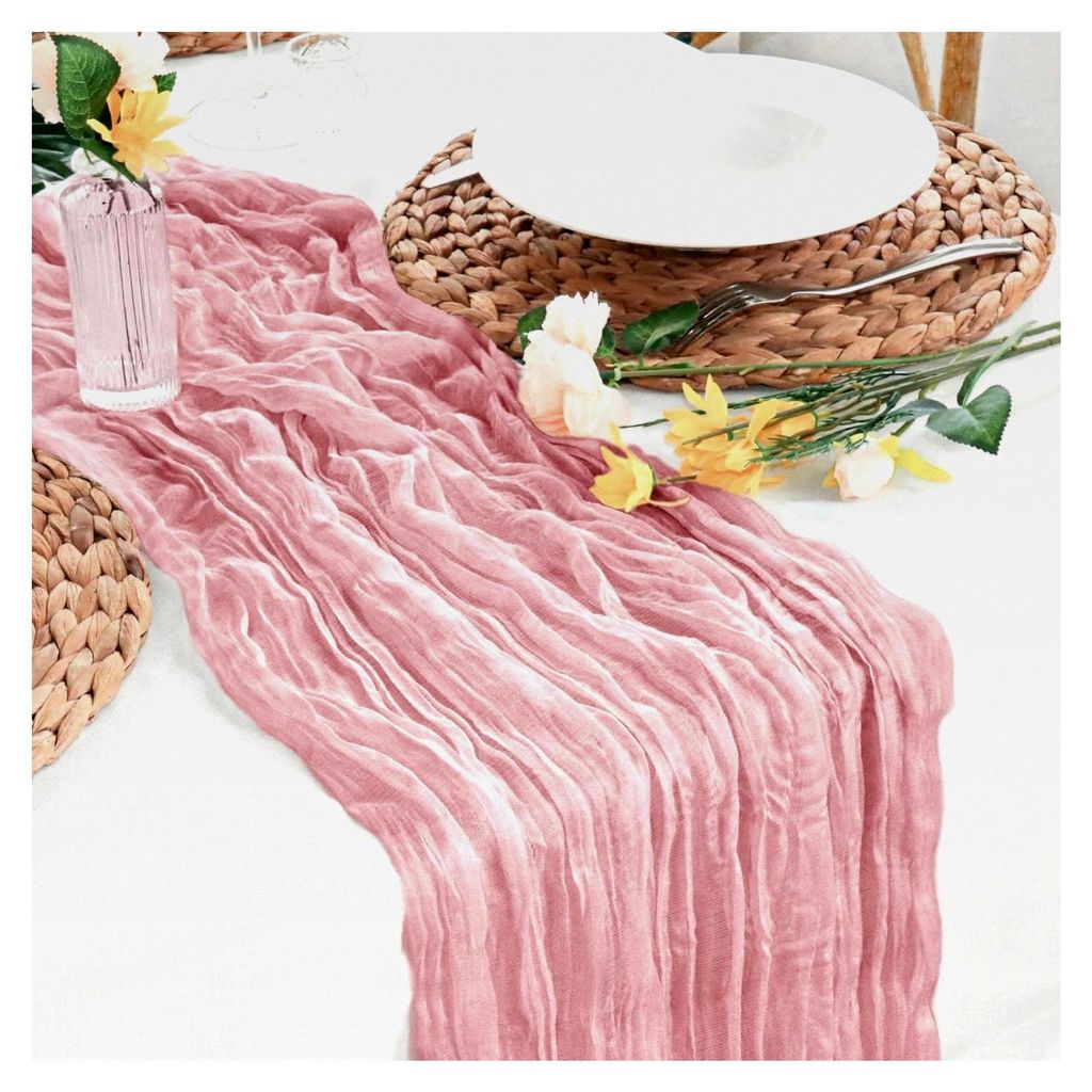 Tischläufer Rosa, 90x300 cm Gaze für verschiedene Dekorationsbedürfnisse