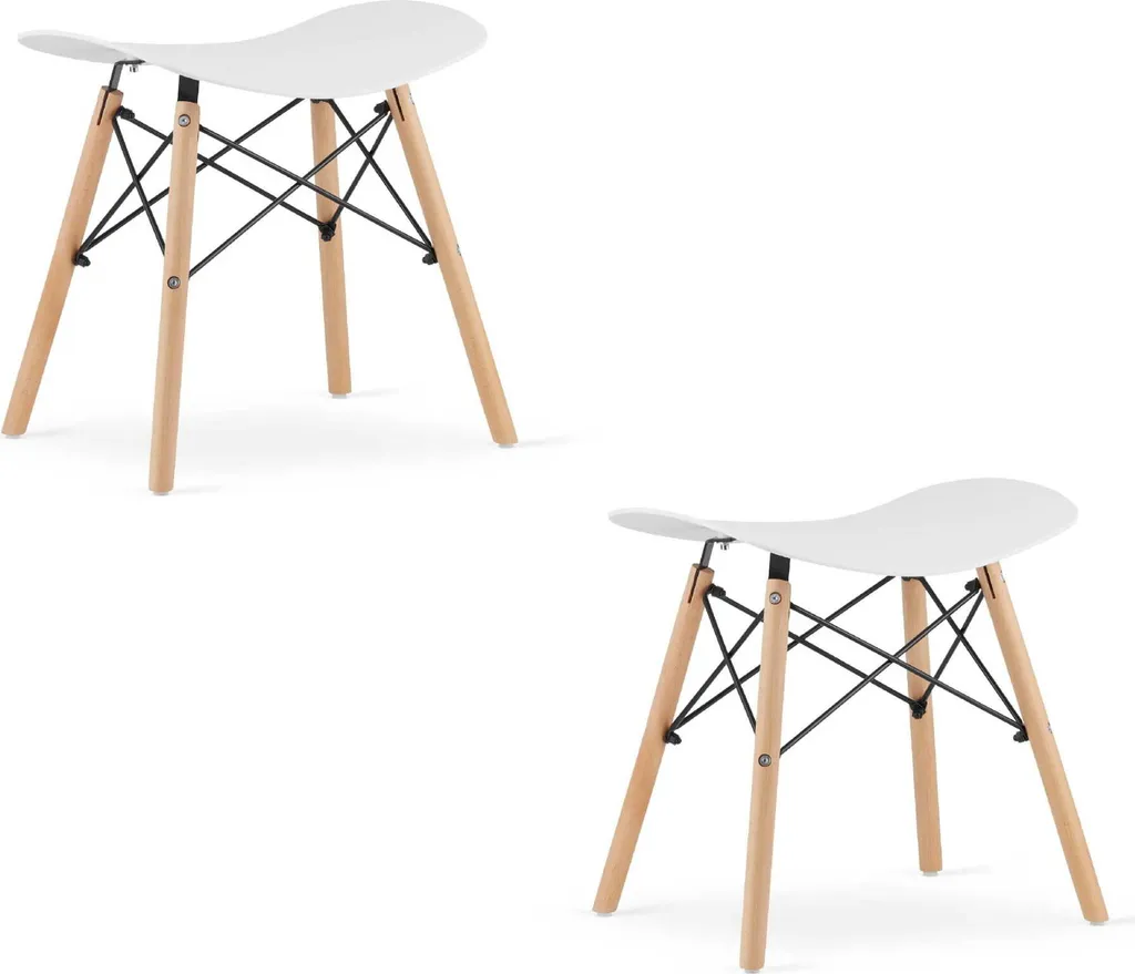 Sgabello Valora CORFU bianco x2 | Set di sgabelli da due pezzi in bianco brillante