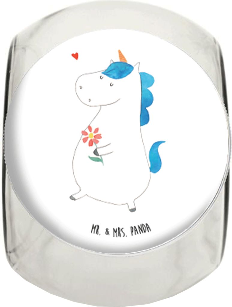 Mr. & Mrs. Panda Kaffeedose Einhorn Spaziergang XL 2000ml - Weiß - Geschenk, Einhörner, Schwester, Frischhaltedose, Blumen, Mutter, Unicorn, Bonb...