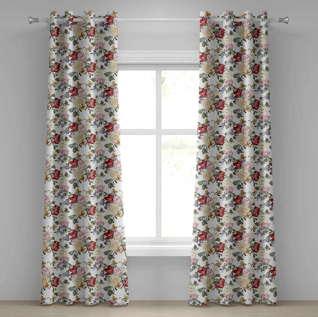 Tenda Shabby Flora ABAKUHAUS Rosa Crema 280x175: Stampa Floreale 3D