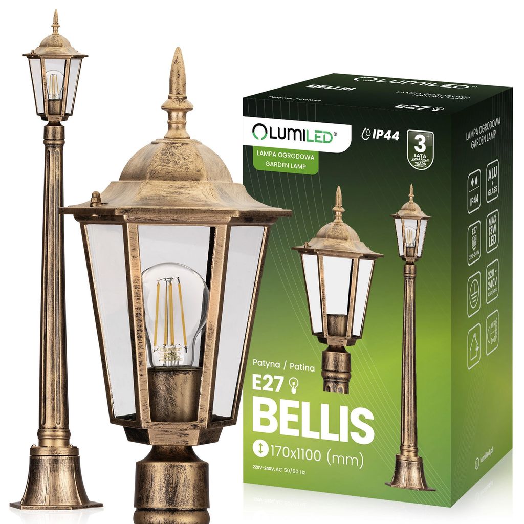 LUMILED lanterna vintage da esterno 230V 1m lampada da Immagine del prodotto 