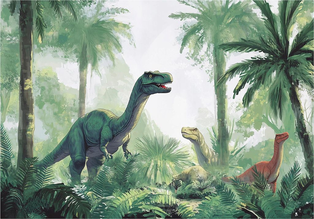 Fototapete Kinderzimmer Dinosaurier - 400x280 cm - inklusive kleister - Vlies Tapete Kinder - Vliestapete Modern Wandtapete - Kindertapete