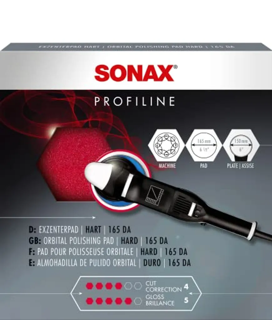 Mousse de lustrage Dual Action SONAX 165 rouge haute densité boîte de 1 unité