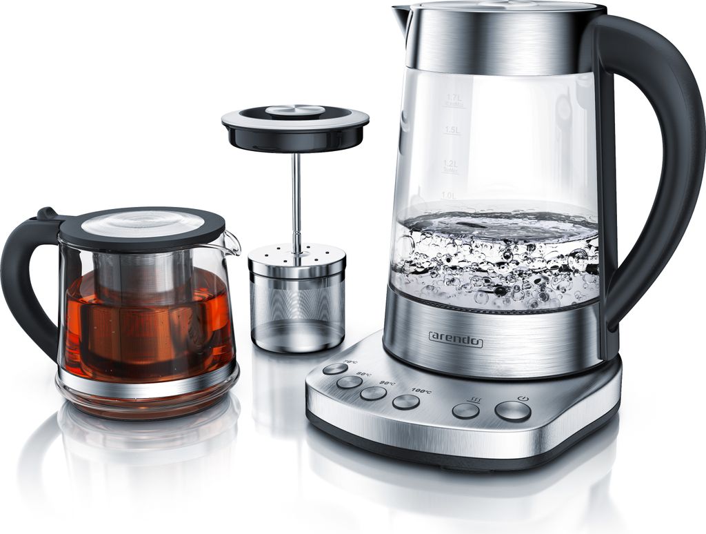 Arendo Wasserkocher 1,7 l, 2400 W, Edelstahl mit Produktbild