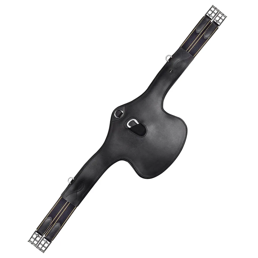 Sangle de saut Wembley cuir noir 125 cm idéale pour protéger son cheval