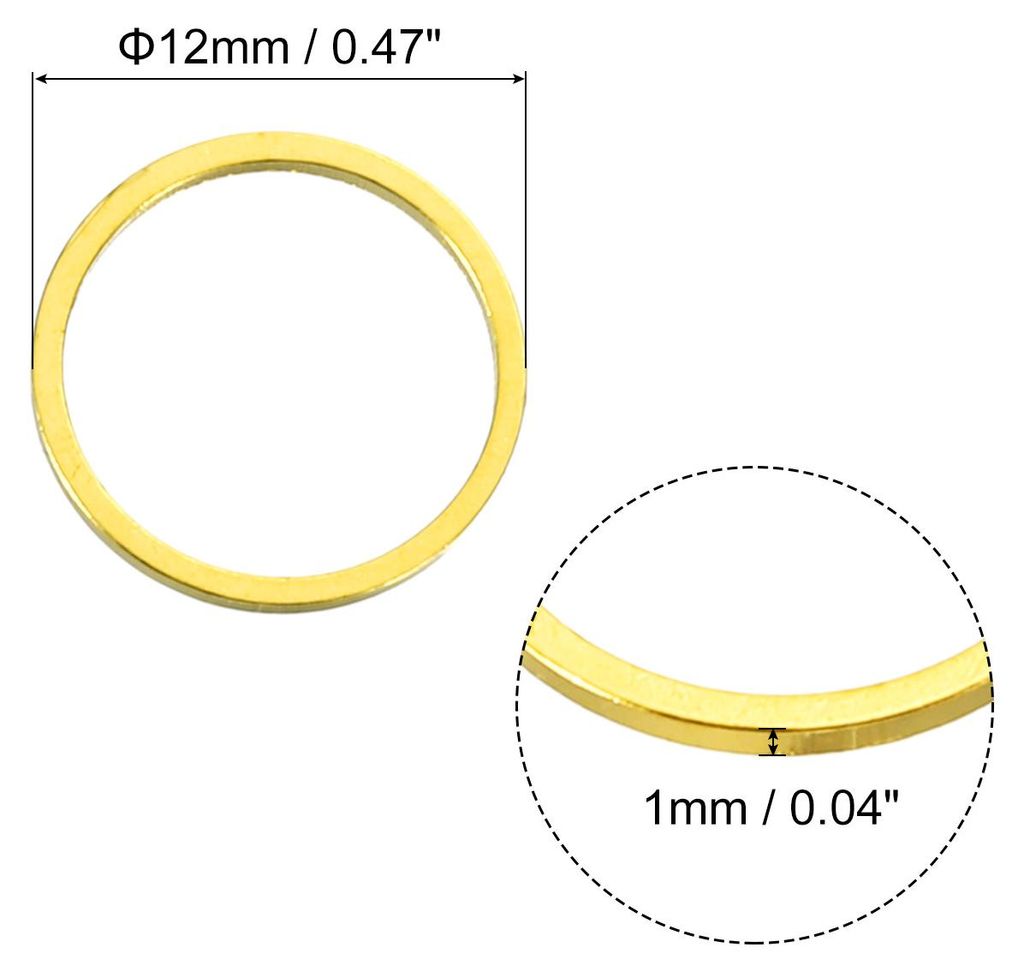 Metall O Ringe, 100 Stš¹ck 12mm Messing Schnalle Geschwei?te O Ringe fš¹r Befestigung Schrauben Haken Campinggurte Hundeleinen Taschen Paracord...