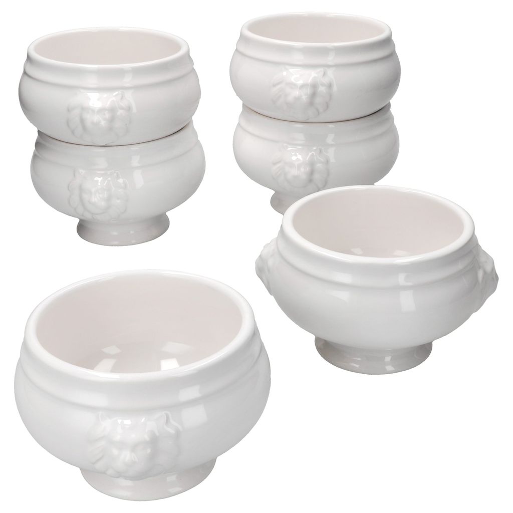 6x LEO Lví hlava Tureens 450ml White 6 Servírovací Obrázek produktu 