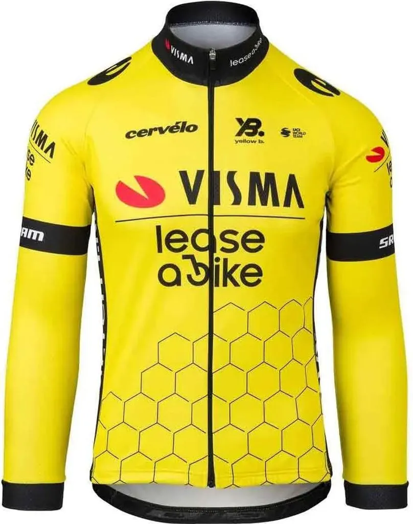 Maillot de vélo Visma Lease A Bike 2025 idéal pour sorties mi-saison M