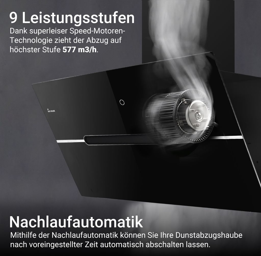 Dunstabzugshaube 80cm ECCO809SHCM RGBW Ambientebeleuchtung Produktbild 3