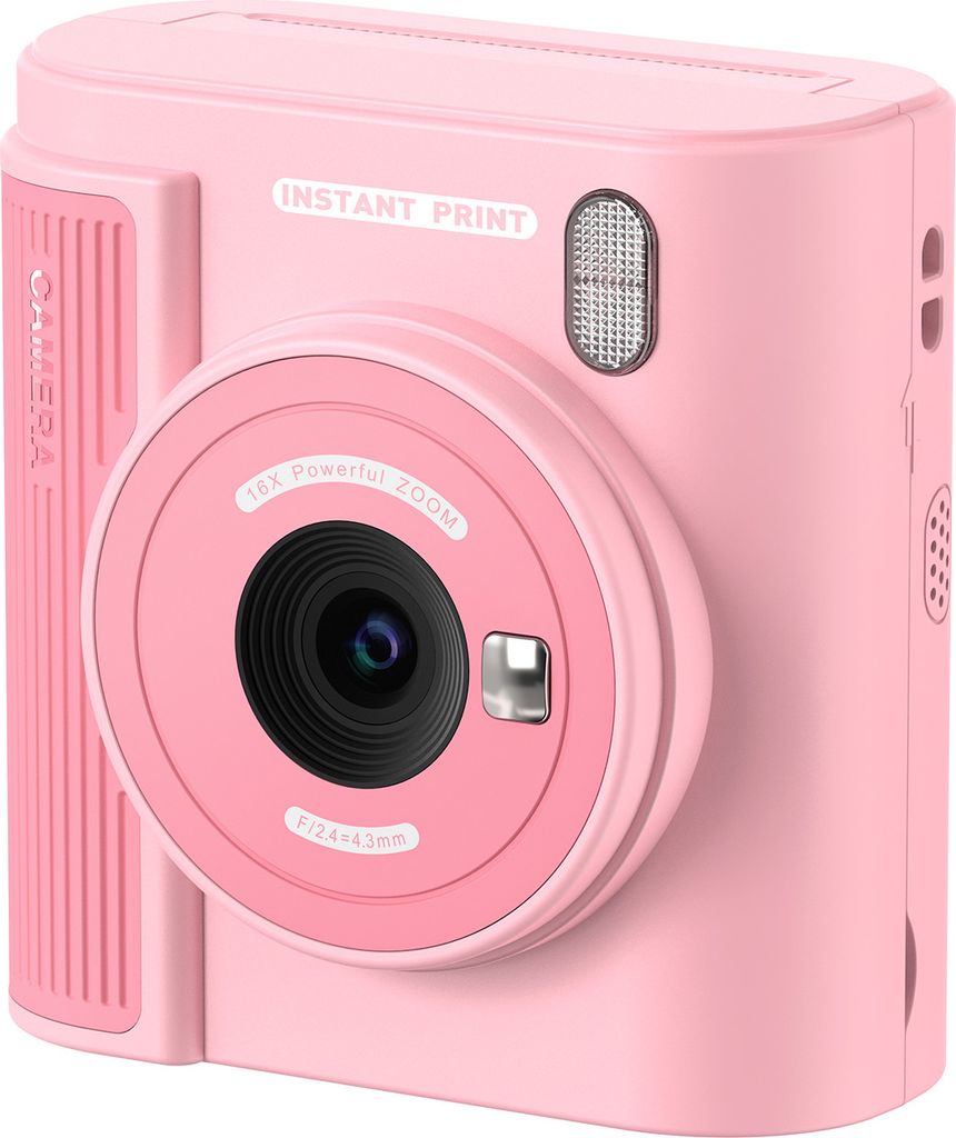 Sofortbildkamera fuer Kinder, 1080P, hochaufloesende Digitalkamera, tintenloser Thermodrucker mit Druckpapier und 32-G-Karte, Geschenke fuer Maedch...