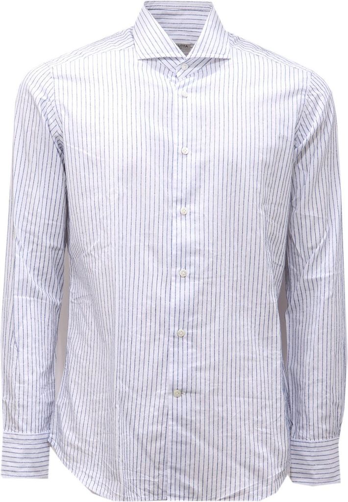 1003AG camicia uomo BAGUTTA slim fit white/blue Baumwolle shirt man