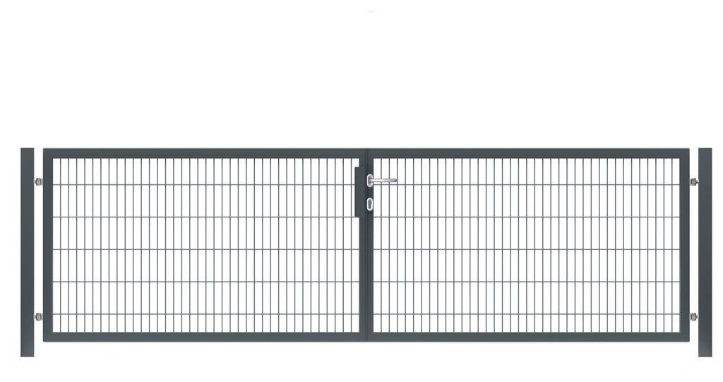 500 x 120 cm Doppelstabmatten Gartentor Vollrahmen Doppeltor 8/6/8 Anthrazit