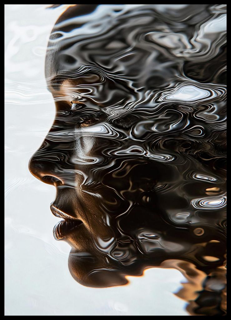 Plakat 50x70cm Wasserfarbene Reflexion Deines Selbst