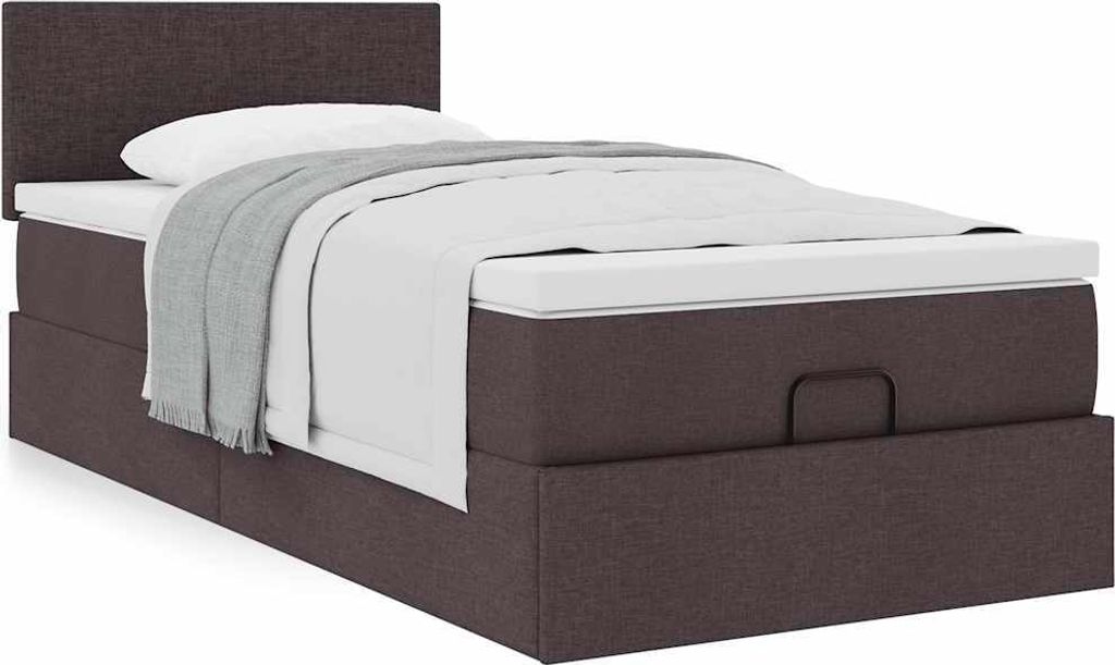 Maison Exclusive - Ottoman-Bett mit Matratze Dunkelbraun 90x200 cm Stoff