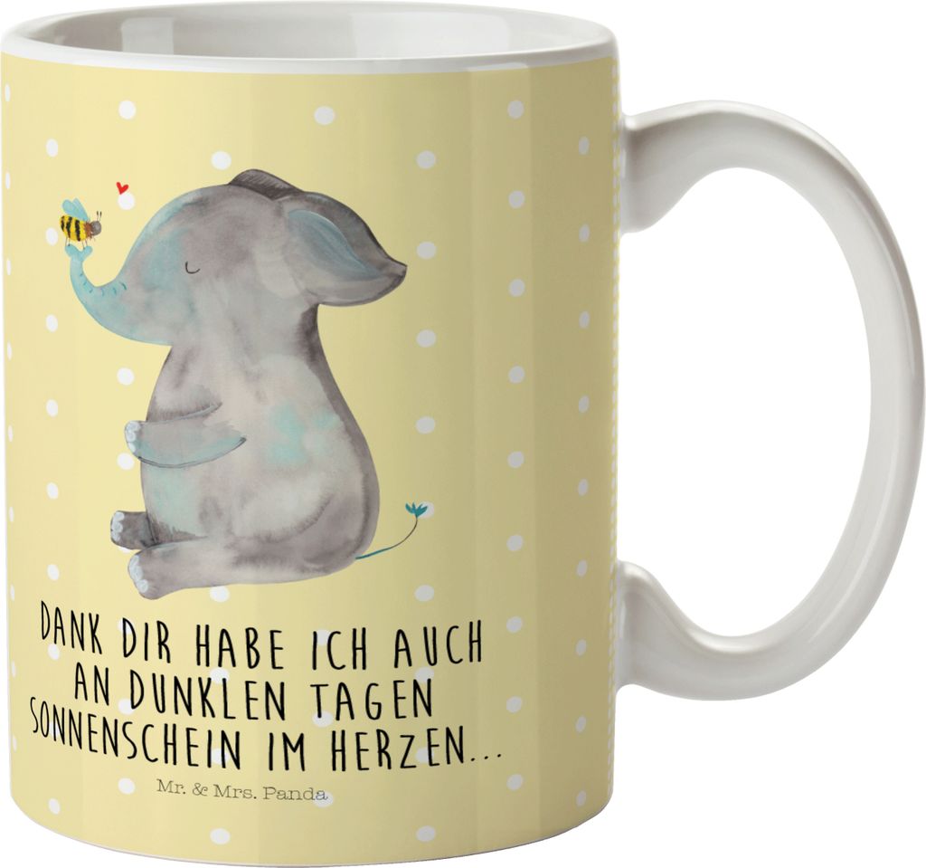 Mr. & Mrs. Panda Kindertasse Elefant Biene - Gelb Pastell - Produktbild 
