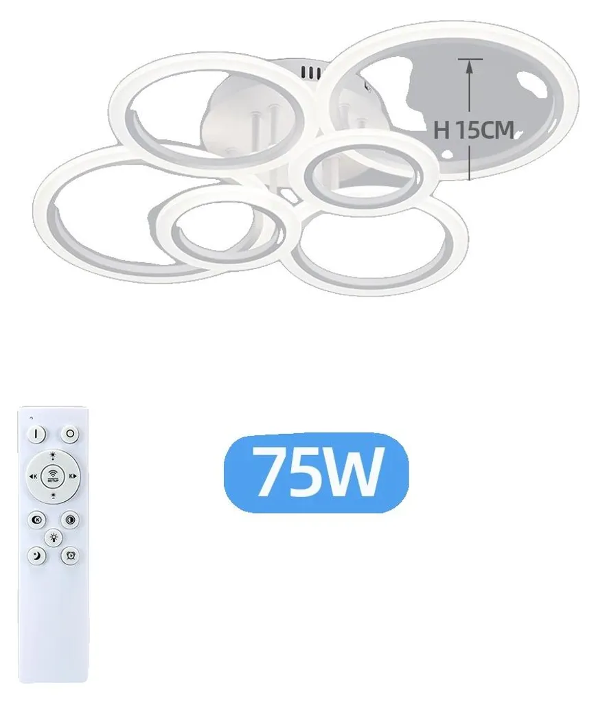 Plafonnier LED Design Moderne Intensité Variable avec App et Télécommande