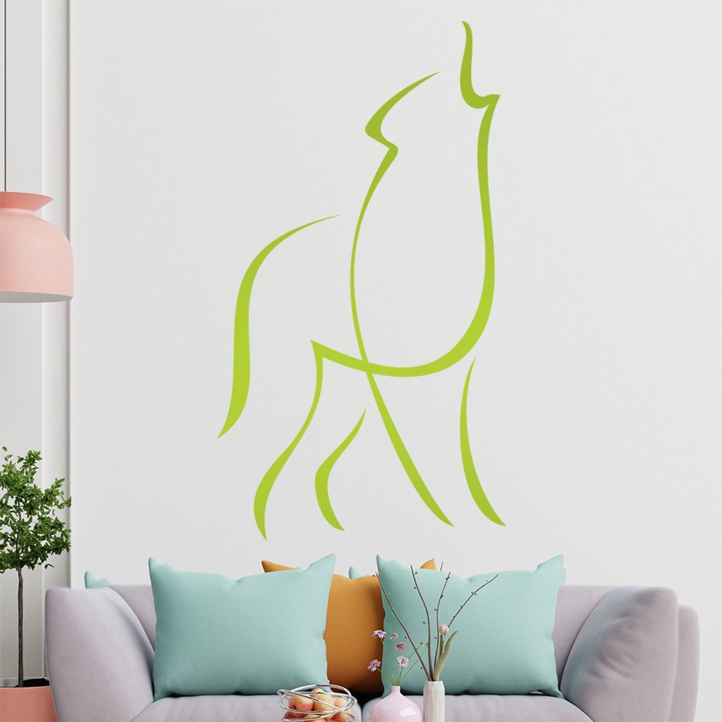 Wolf Linien Wandtattoo in 6 Größen - Wandaufkleber Wall Sticker - Dekoration, Küche, Wohnzimmer, Schlafzimmer, Badezimmer