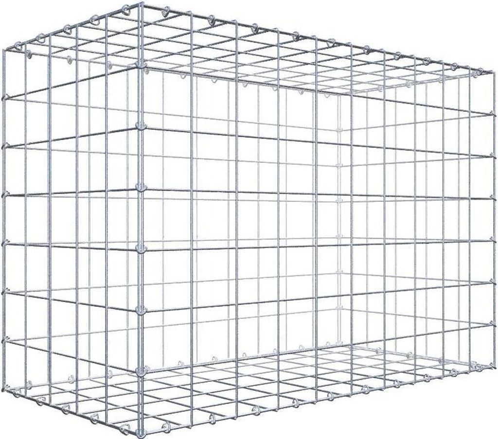 Gabione 100 cm x 70 cm x 50 cm (L x H x T), Maschenweite 10 cm x 10 cm, C-Ring