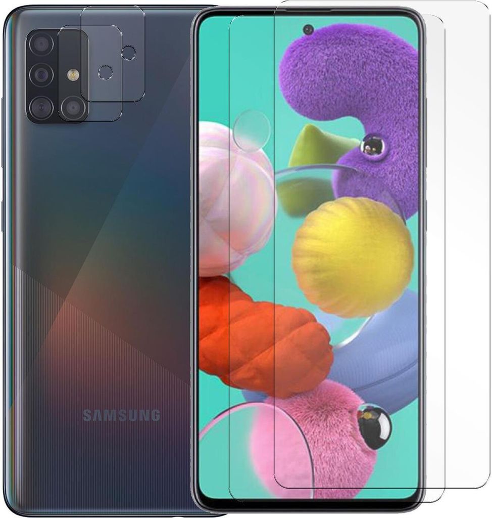 4in1 Conie Schutzfolien Set für Samsung Galaxy A51 Glasfolie Displayschutz Kamera Schutz Folie Panzer Glas Schutzfolie